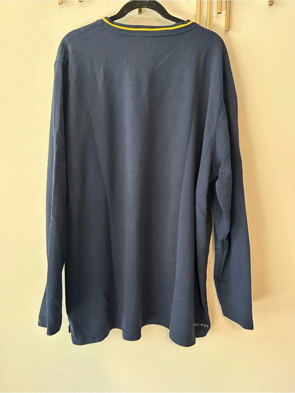 Nike Navy and Yellow WVU Quarter-Zip Pullover